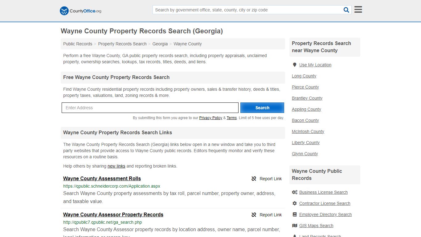 Wayne County Property Records Search (Georgia) - County Office